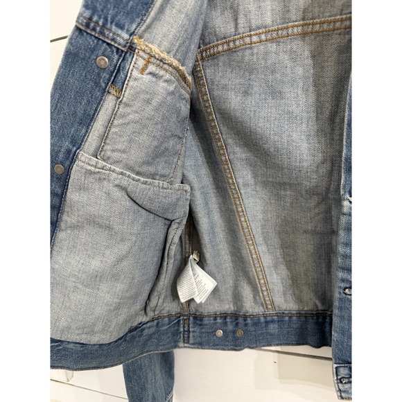 POLO‎ RALPH LAUREN Women's Distressed Faded Denim Trucker Jacket Small NWT - Picture 6 of 12